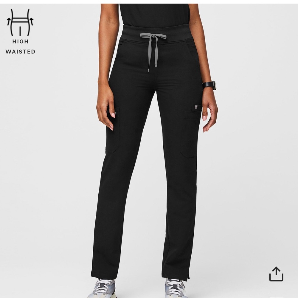 FIGS Black High-Waisted Yola Skinny